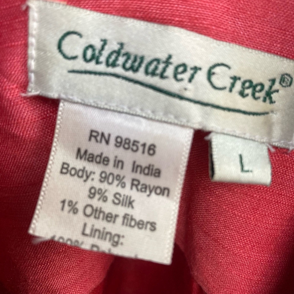 Women's Coldwater Creek Blouse, /Jacket L, Coral - Picture 7 of 10